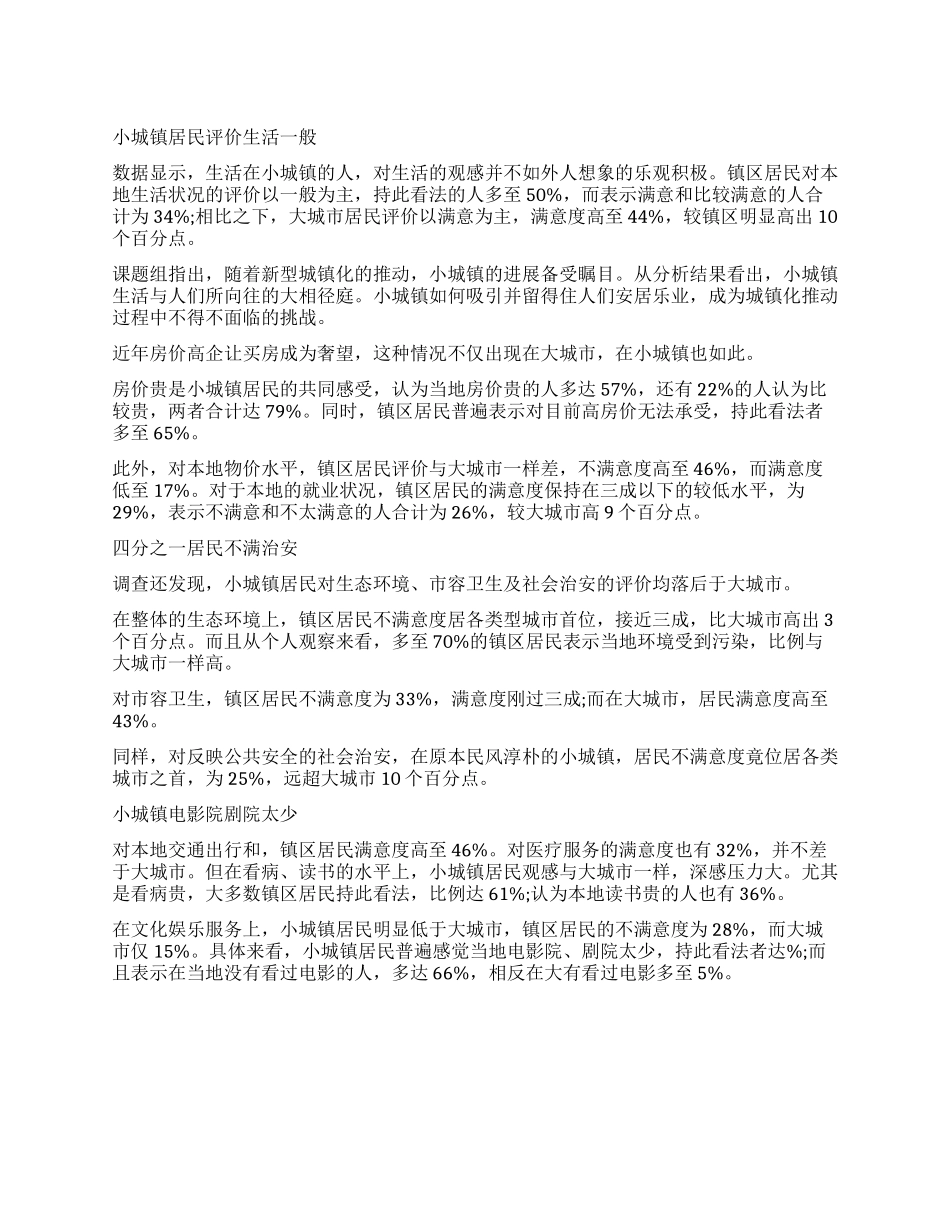 2024调查报告显示小城镇居民也嫌房价高_第1页