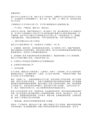 2024财务人员述职报告