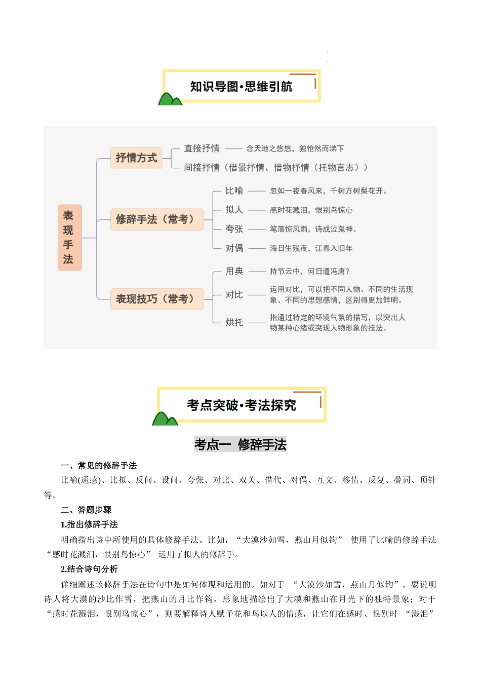 第03讲 表现手法（讲义）（解析版）_第3页