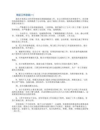 2024转正工作总结范文五篇大全