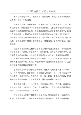 20年后的我作文范文800字