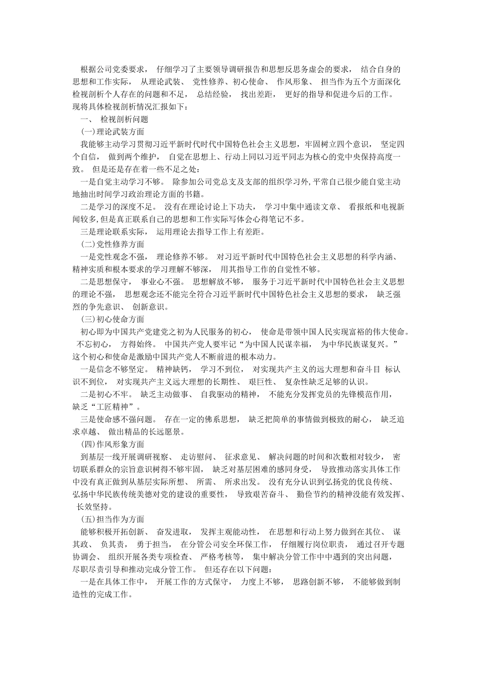 2篇2024年个人自我检视剖析材料_第3页