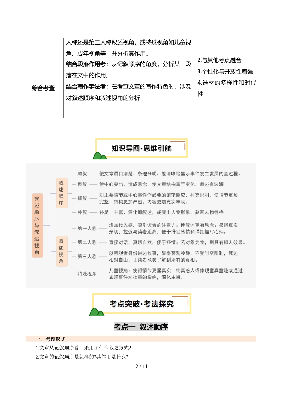 第07讲 叙述顺序及叙述视角（讲义）（解析版）_第2页