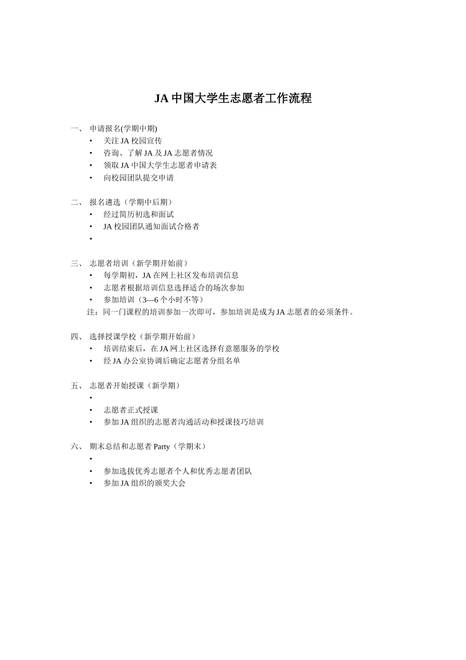 6-JA中国大学生志愿者工作流程_第1页