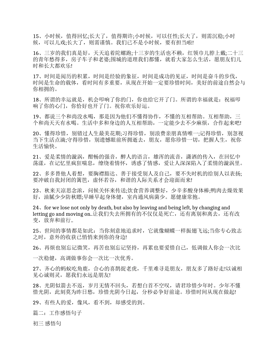 80个工作感悟的句子_第2页