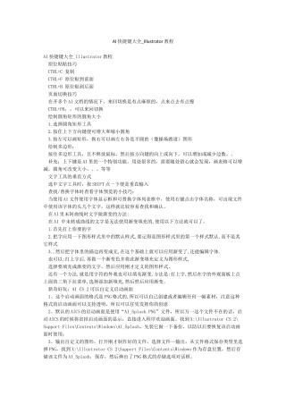 AI快捷键大全-Illustrator教程