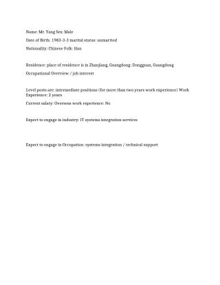 IT主管的英文简历范文