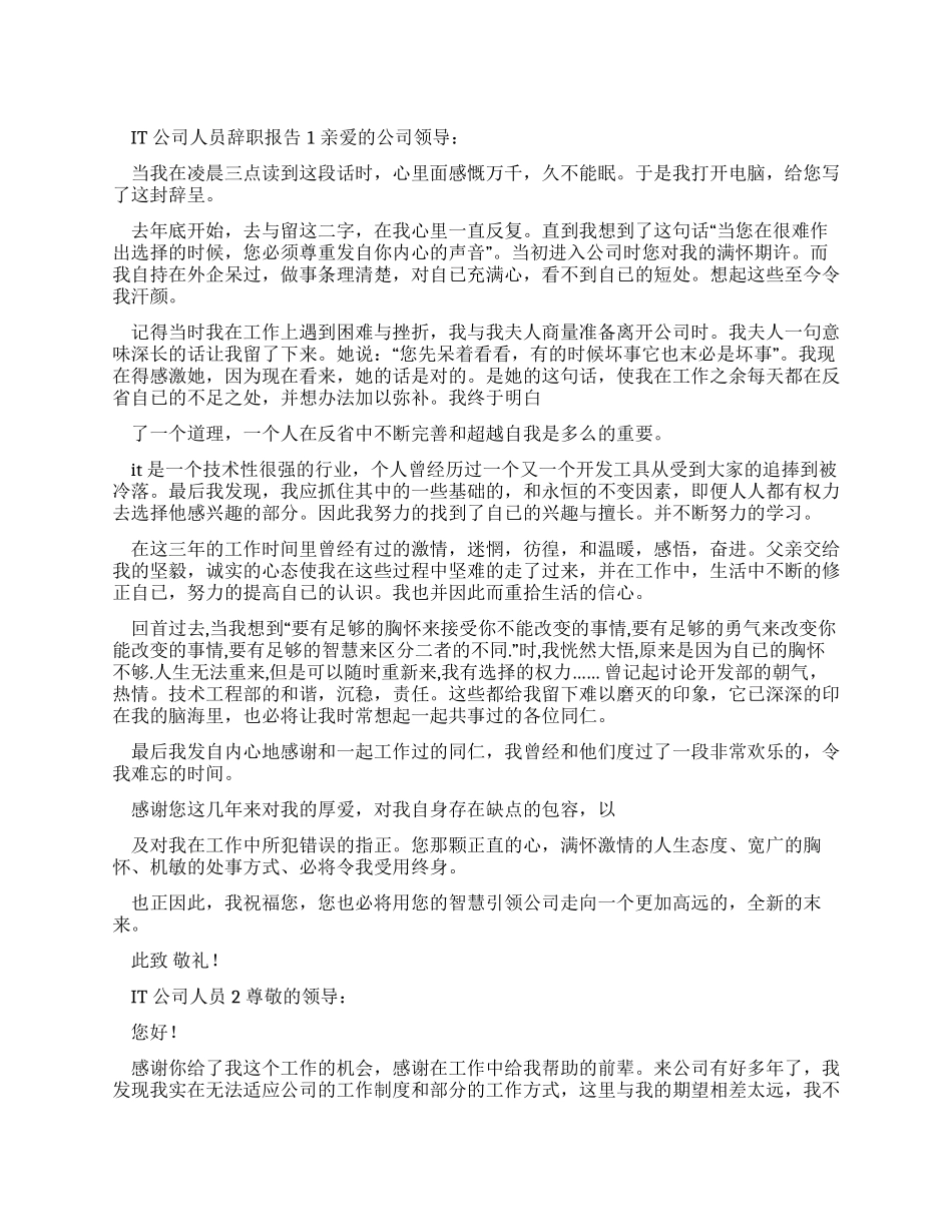 IT公司人员辞职报告_第1页