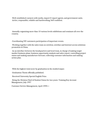 IT市场经理ITMarketingManager简历范文