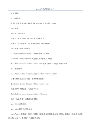 knee的意思用法大全-