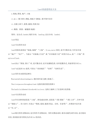 land的意思用法大全
