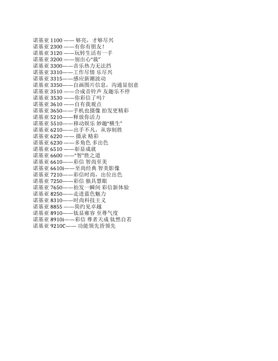 NOKIA手机各型号广告词赏析_第1页