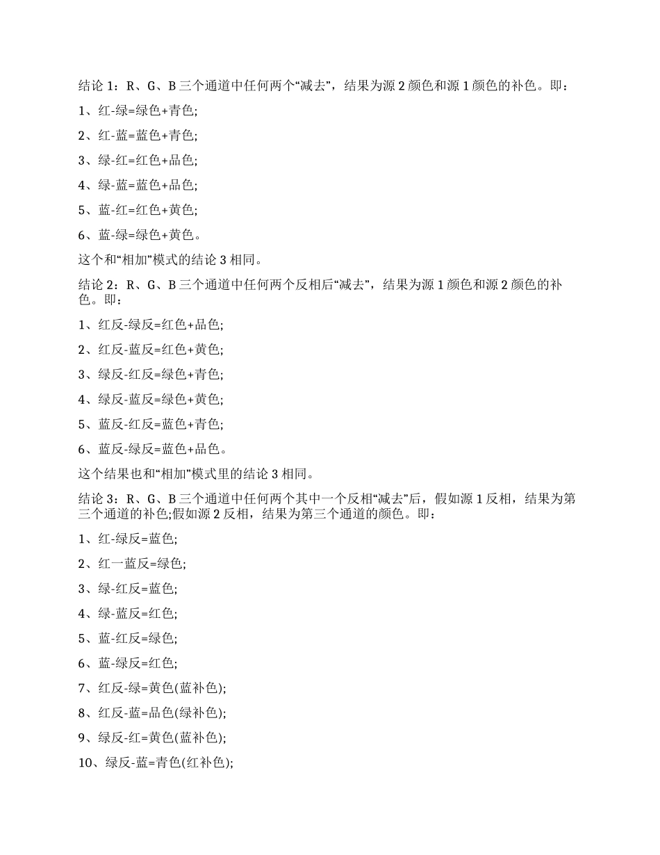 PhotoShop“相加和“减去模式精确选择颜色-5个9相加的和减去28差是多少_第2页