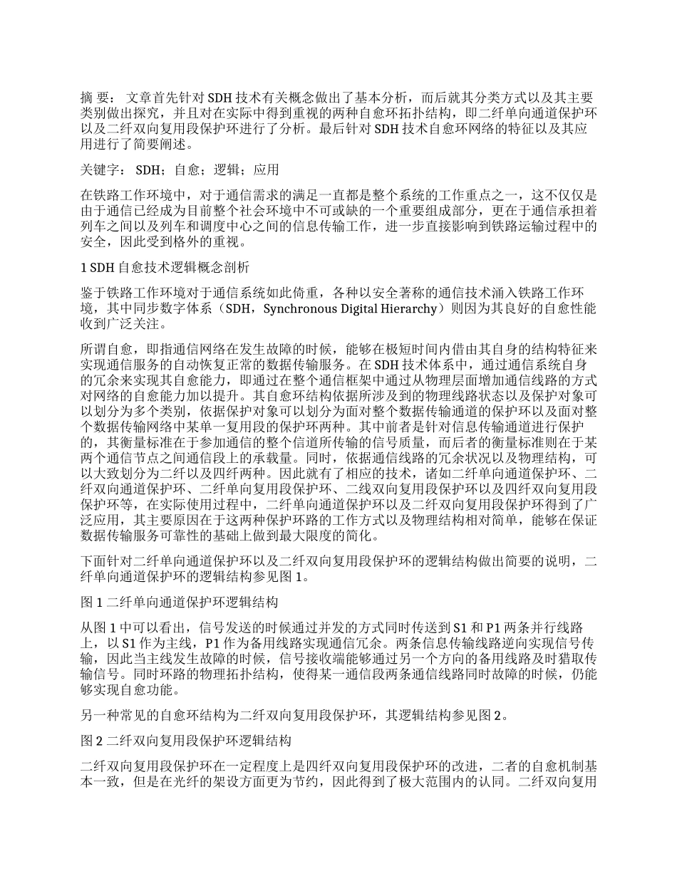 SDH自愈技术基本逻辑以及应用特征分析_第1页