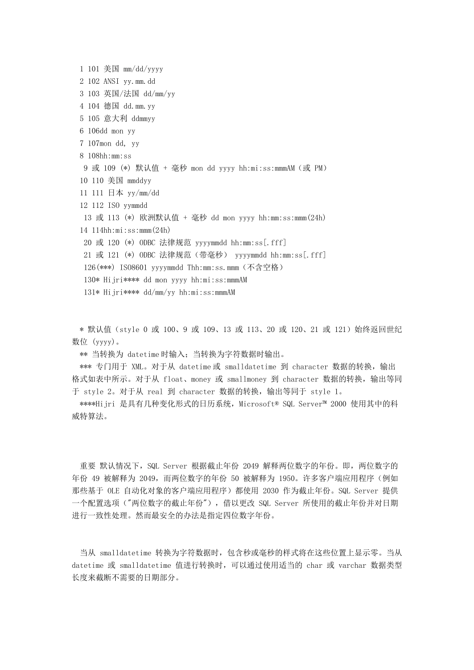 Sql日期时间格式转换_第3页