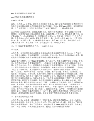 xxx乡基层组织建设情况汇报