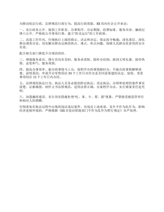 XXX局规范行政行为公开承诺