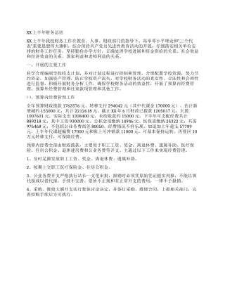 XX上半年财务总结