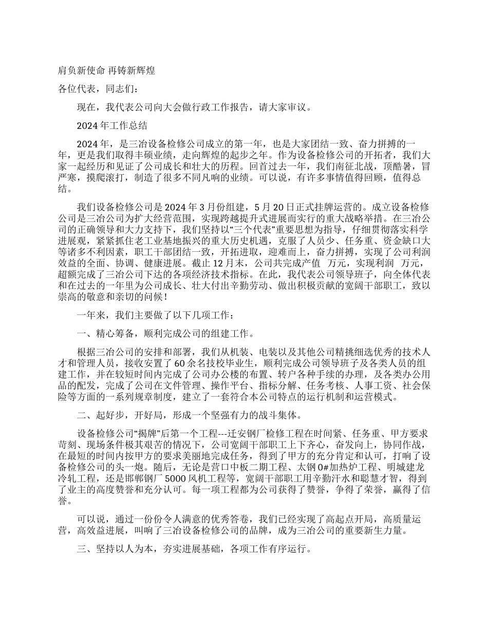 XX公司2024年工作报告_第1页