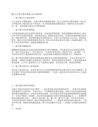 XX公司“建立健全党建工作长效机制党建党委