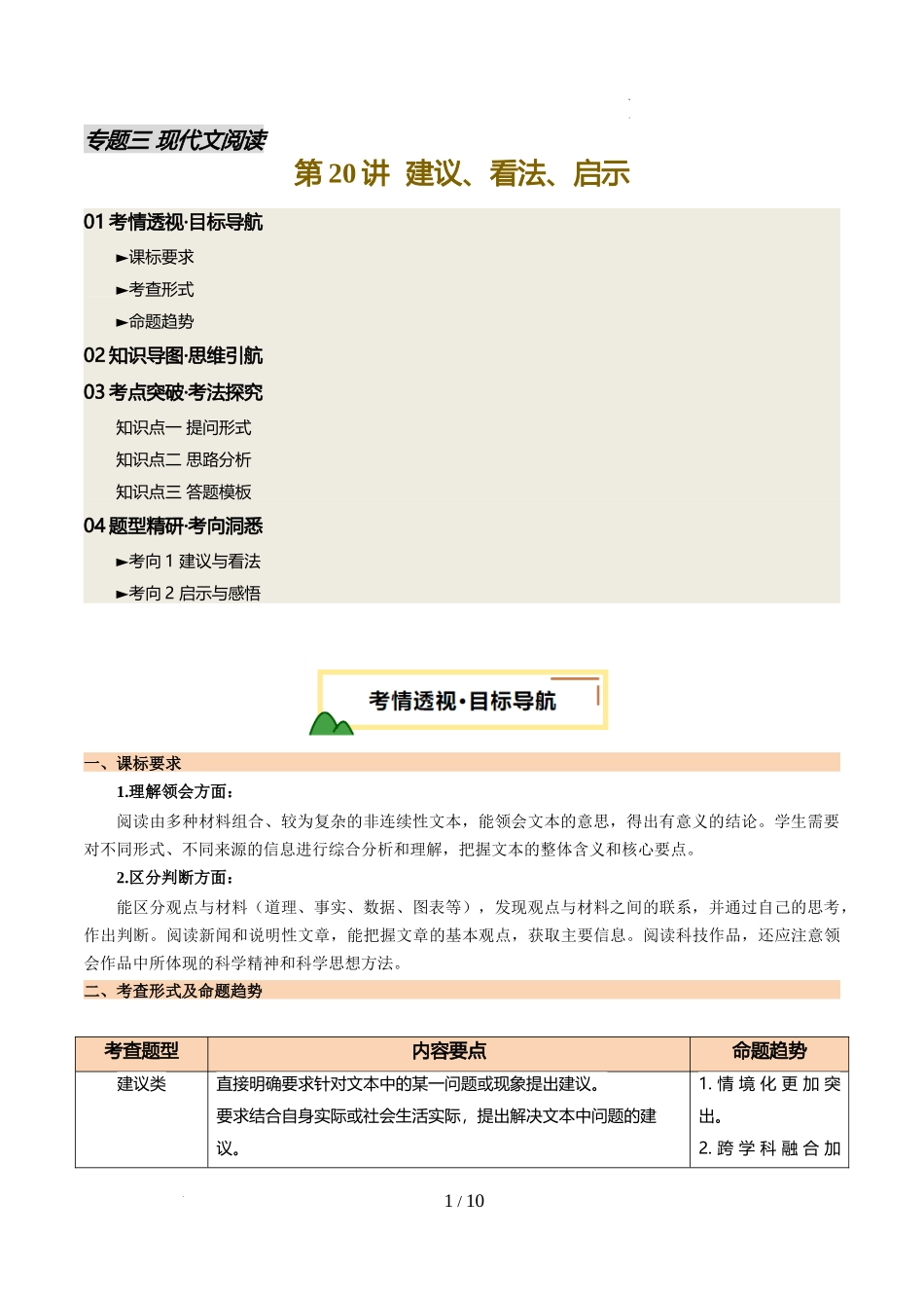 第20讲 建议、看法、启示（讲义）（解析版）_第1页