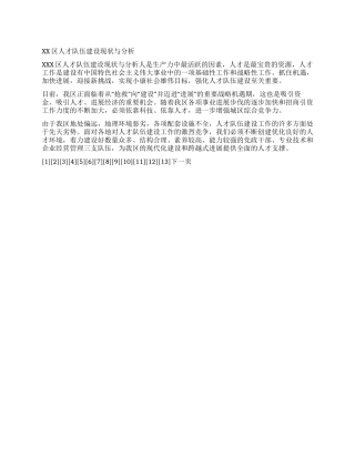 XX区人才队伍建设现状与分析