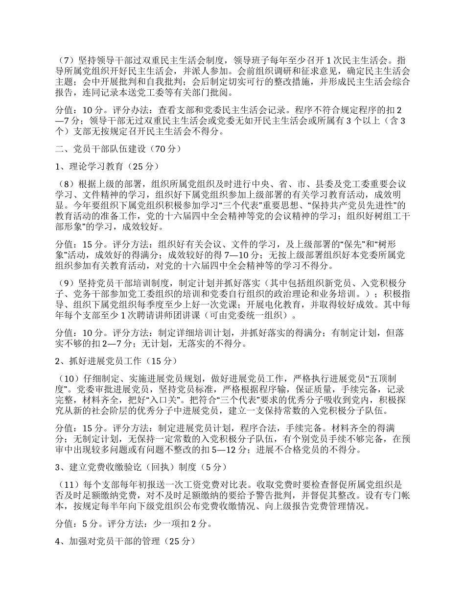XX县县直机关系统党委考评细则_第2页
