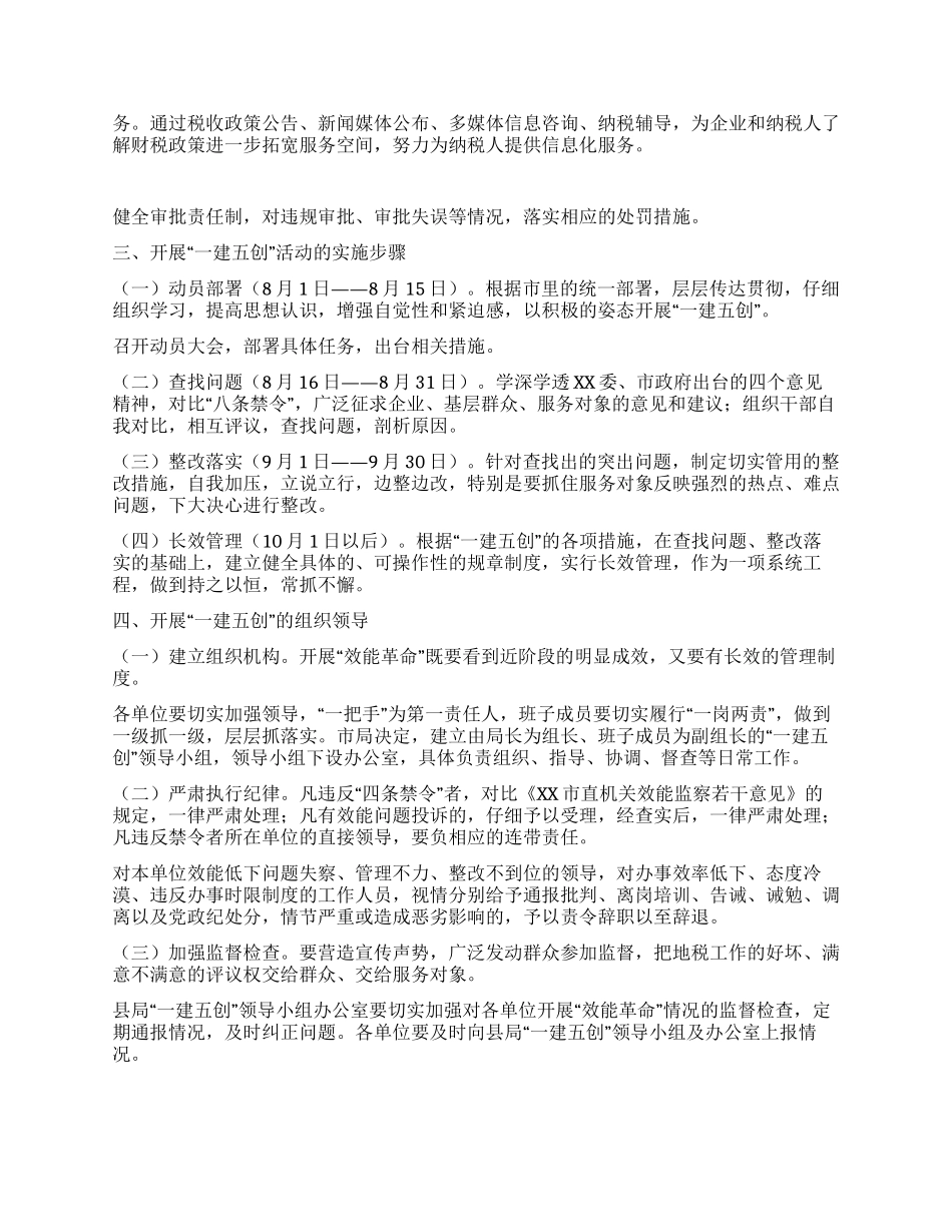 XX县地方税务局“一建五创活动实施方案_第3页