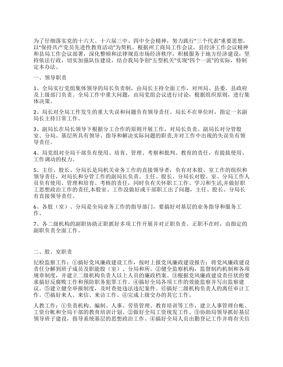 xx县工商局工作规范实施办法_第1页
