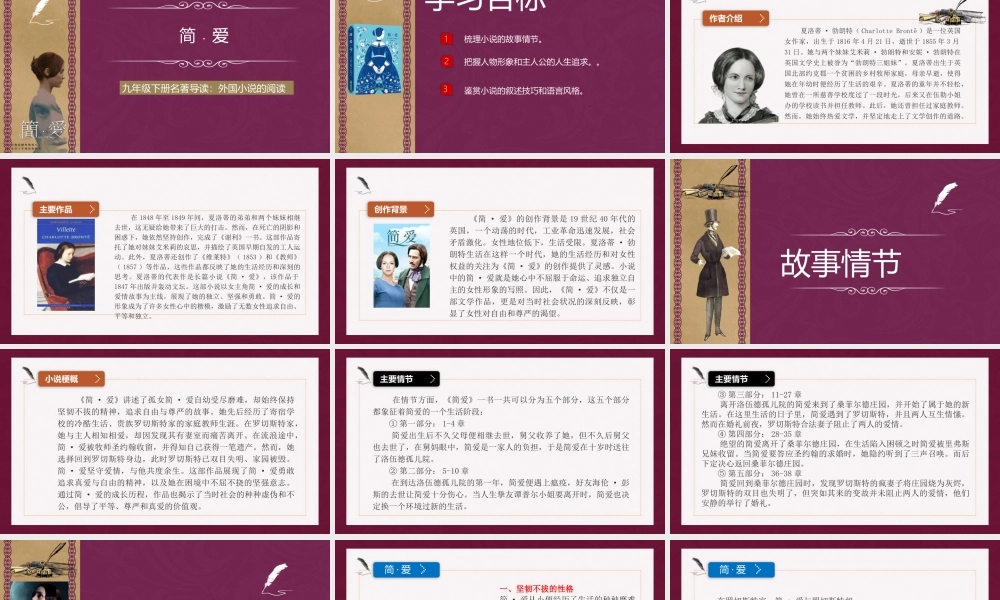 名著导读：12《简爱》：外国小说的阅读（教学课件）(共50张PPT).pptx中考名著导读《简爱》：外国小说的阅读（教学课件）(共50张PPT)