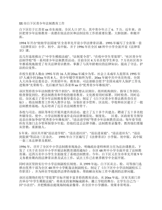 xx市白下区青少年法制教育工作