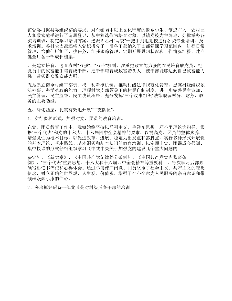 XX年上半年乡镇基层组织建设工作总结_第2页
