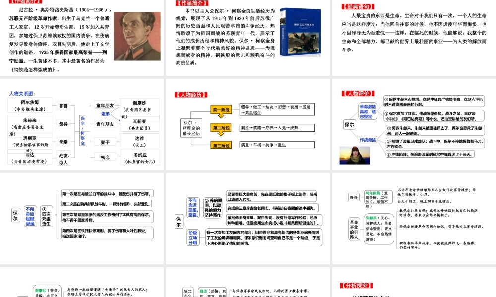 名著阅读：《钢铁是怎样炼成的》