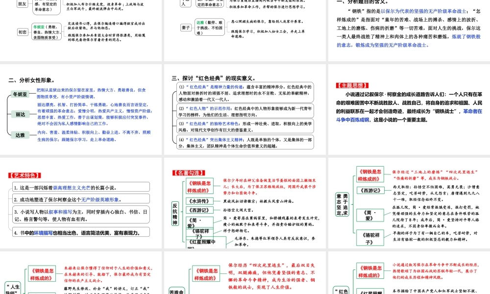 名著阅读：《钢铁是怎样炼成的》