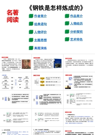 名著阅读：《钢铁是怎样炼成的》