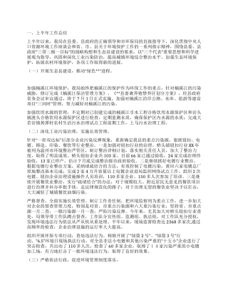 XX年上半年工作总结(环保局)