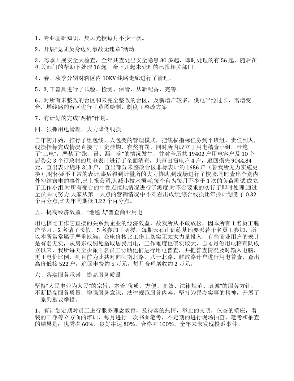 XX年供电所年终工作总结_第2页