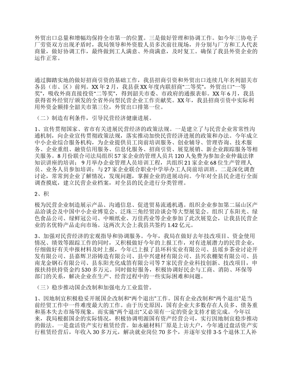 XX年县经贸局工作总结_第2页