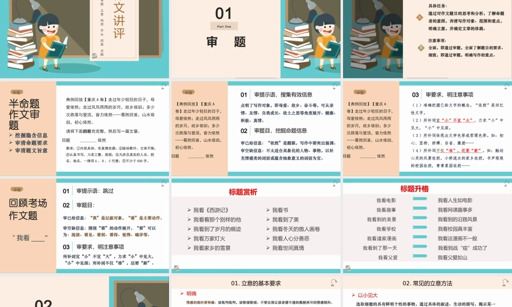 审题 立意 构思 开头 结尾 点题