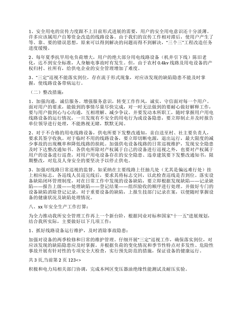 XX年电力局安全生产工作总结_第3页