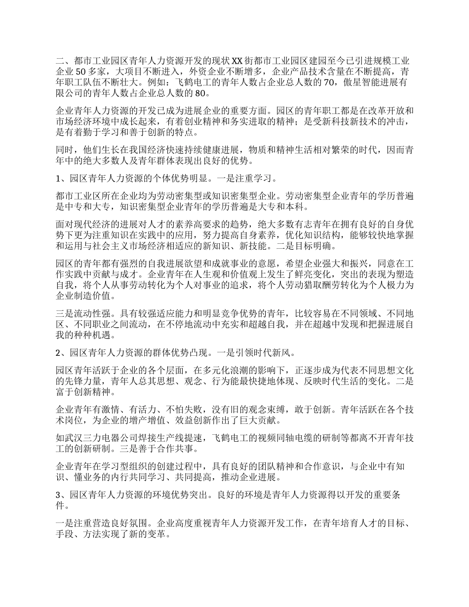 XX街都市工业园区青年人力资源开发的实践与思考_第2页