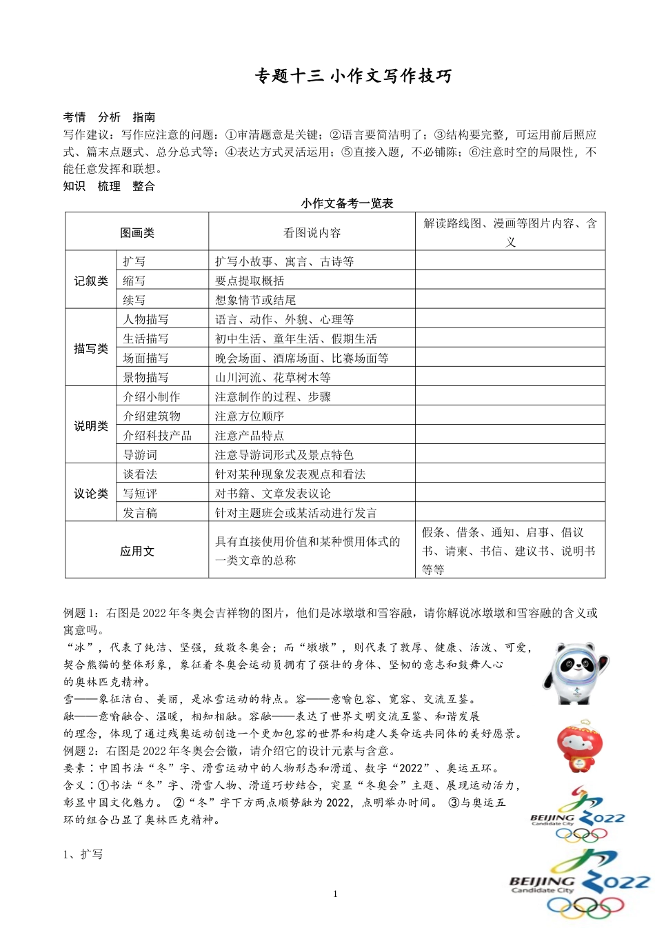 中考语文作文复习资料_第1页