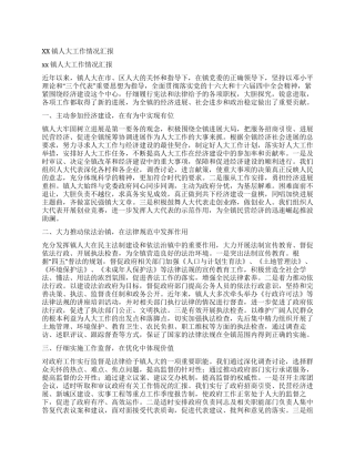 xx镇人大工作情况汇报