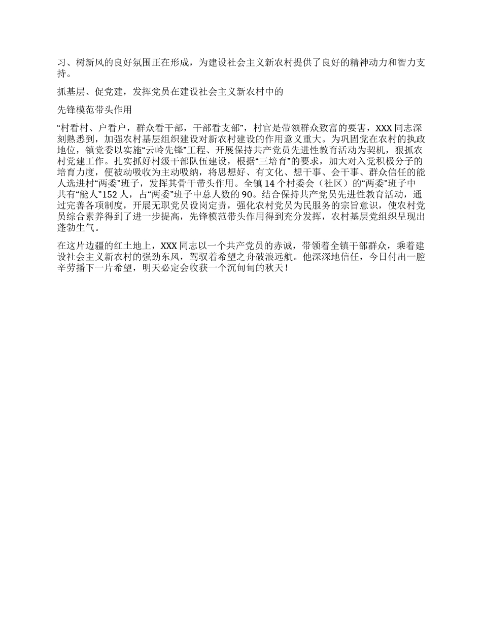 XX镇党委书记新农村建设先进事迹材料_第3页