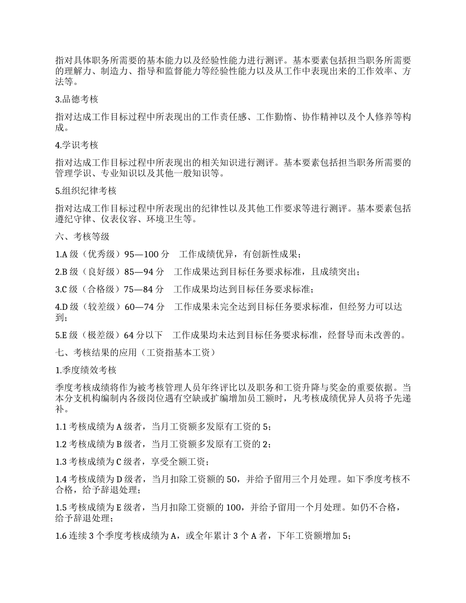 X公司中层管理人员考核办法_第2页