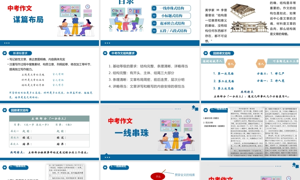 中考语文作文系列 谋篇布局 