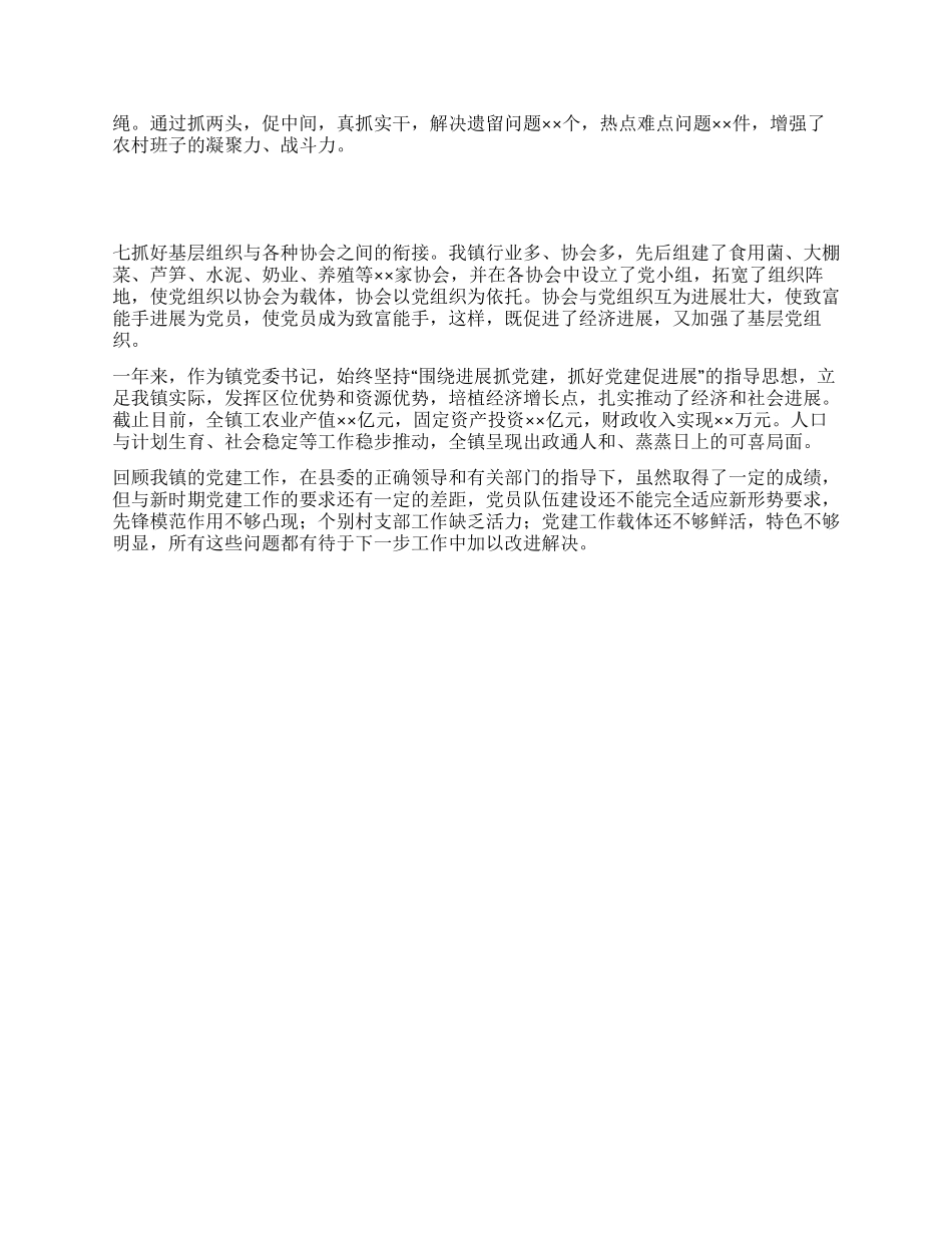 ×××镇党建工作述职报告党建党委_第3页