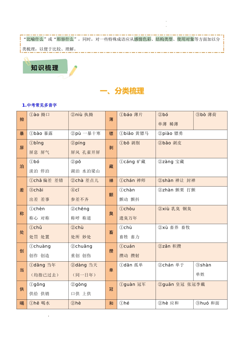 专题01 字音、字形、词义（3大常考知识+6册教材梳理+3个易错点）（解析版）_第2页