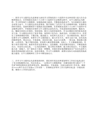 ××处党支部学习牛玉儒先进事迹情况报告