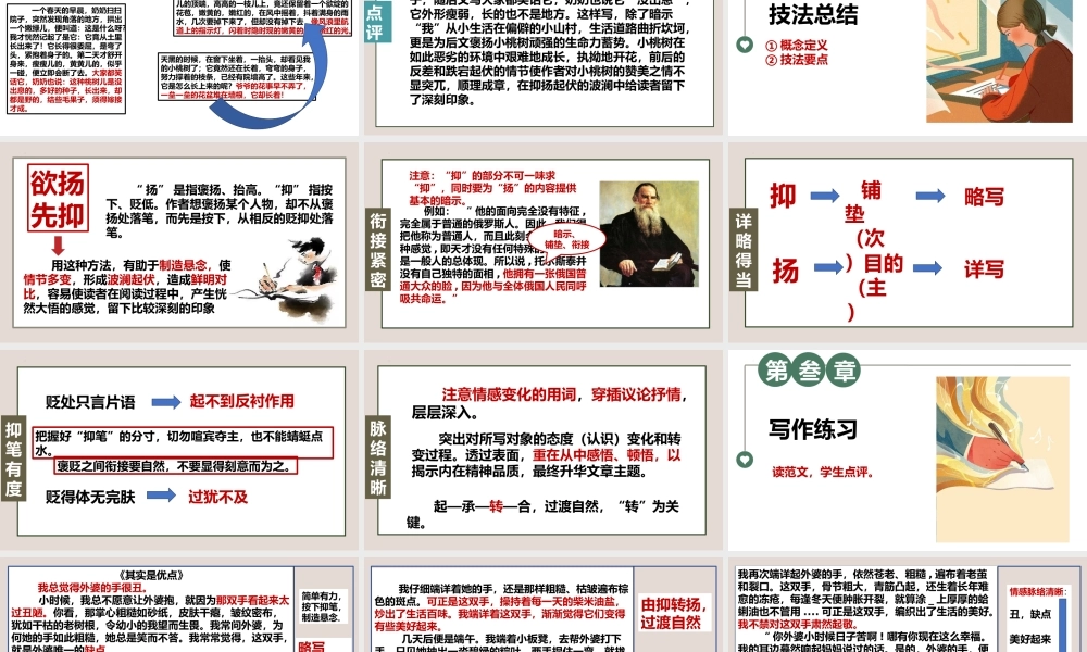 专题13 人物刻画之欲扬先抑